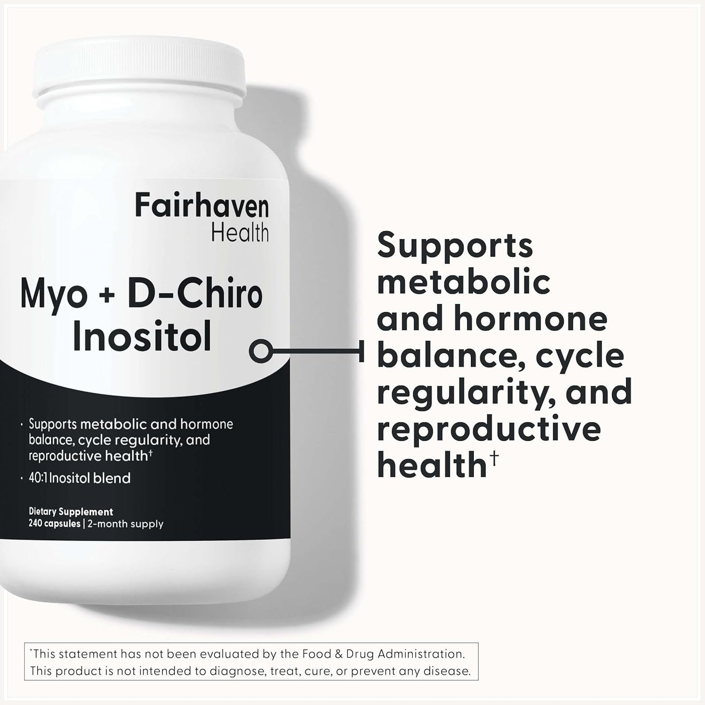 Female Fertility Supplement with Myo-Inositol and D-Chiro Inositol | Hormone Balance Support | Vitamin B8 | 240 Capsules