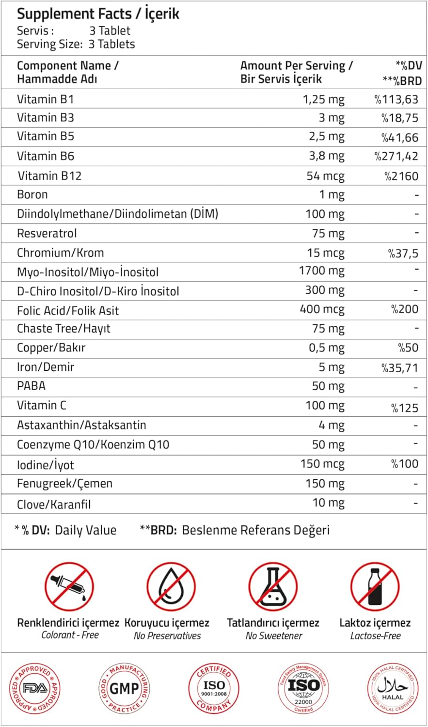 Female Hormone Balance Support Supplement - 120 Tablets