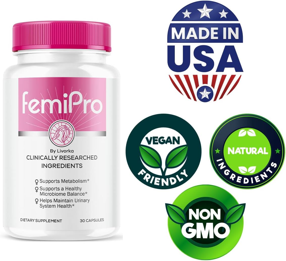 FemiPro Bladder Support Supplement - Probiotic Capsules for Women's Bladder Health, 30 Day Supply