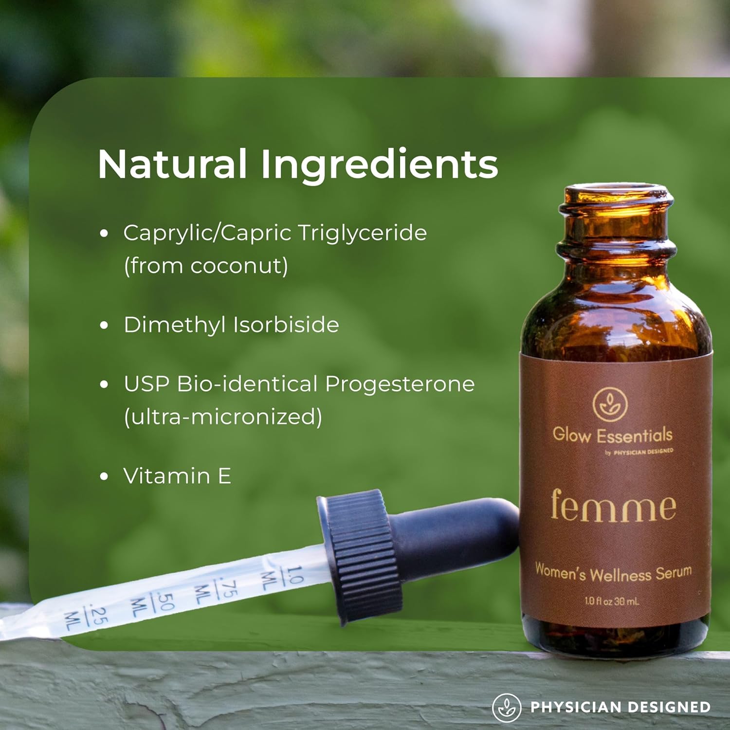 Femme PD VARS Topical Progesterone Serum - Hormone Balance for Women - 20mg USP Progesterone - 1 FL oz