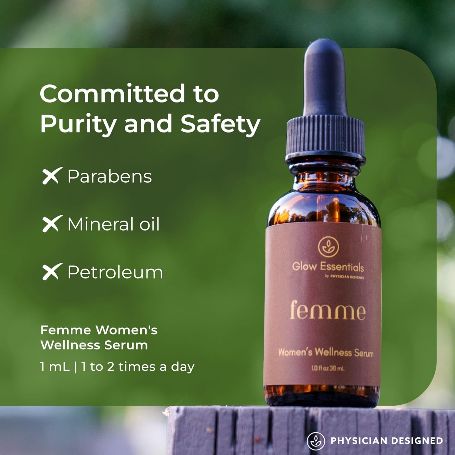 Femme PD VARS Topical Progesterone Serum - Hormone Balance for Women - 20mg USP Progesterone - 1 FL oz