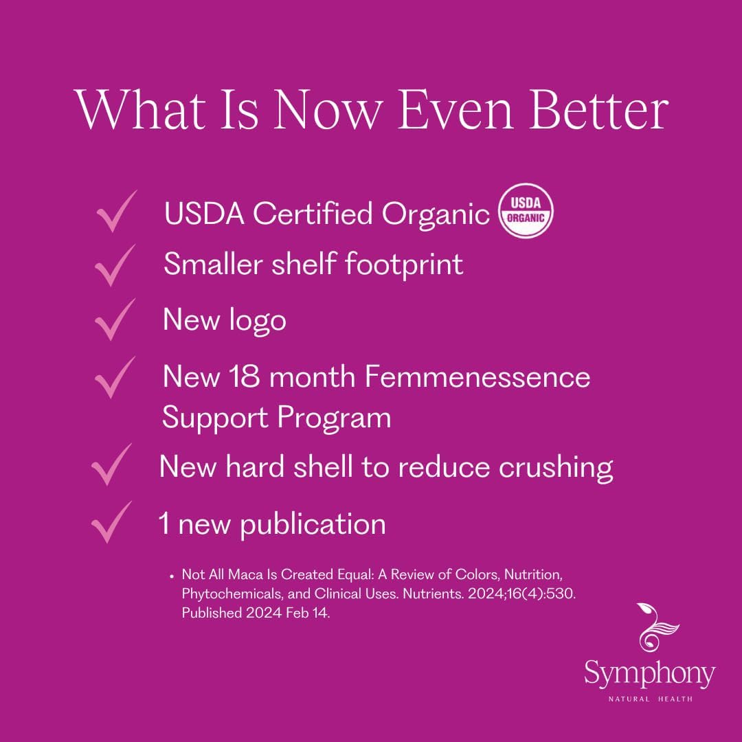 Femmenessence MacaLife: Natural Hormone Balance Supplements for Perimenopause - Relief of Hot Flashes, Night Sweats, Mood Swings, Dryness - 360 Capsules, 180-Day Supply