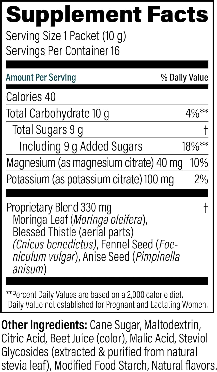 Fenugreek-Free Electrolyte Breastfeeding Drink Mix with Moringa & Blueberry Acai Flavor for Lactation Support - 16 Mixes