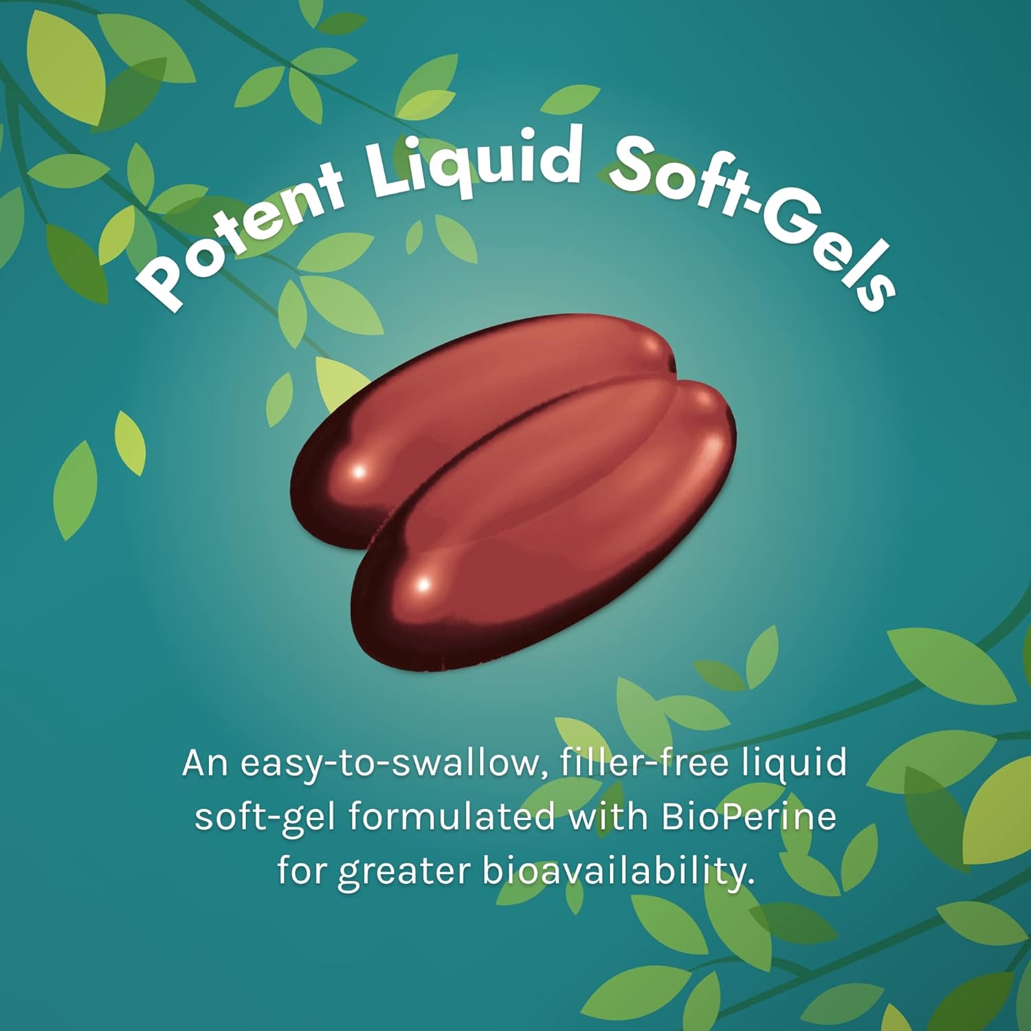 Fenugreek RED Liquid Soft-Gels with Asian Ginseng and Ginkgo Extract - 60 Count - Nitric Oxide Booster - 15 Servings