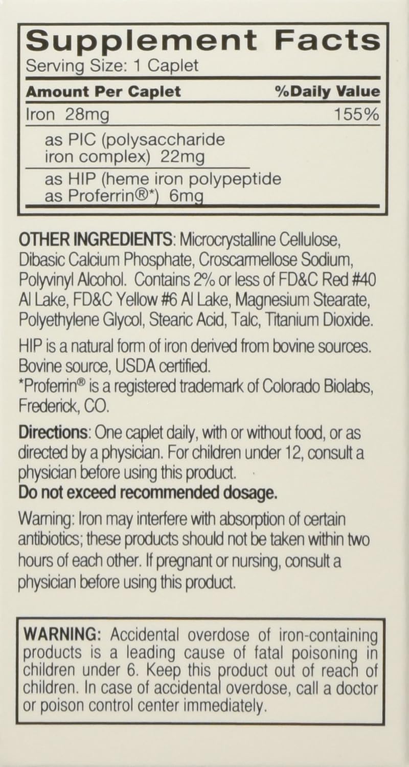 Feosol Complete Bifera Iron Caplets - 90 Count (3 Pack)