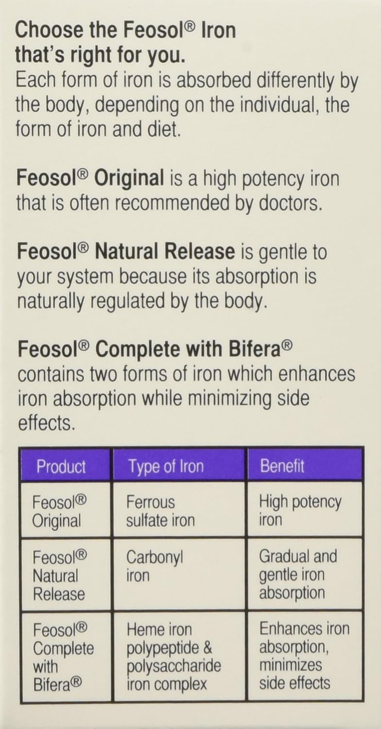 Feosol Complete Bifera Iron Caplets - 90 Count (3 Pack)