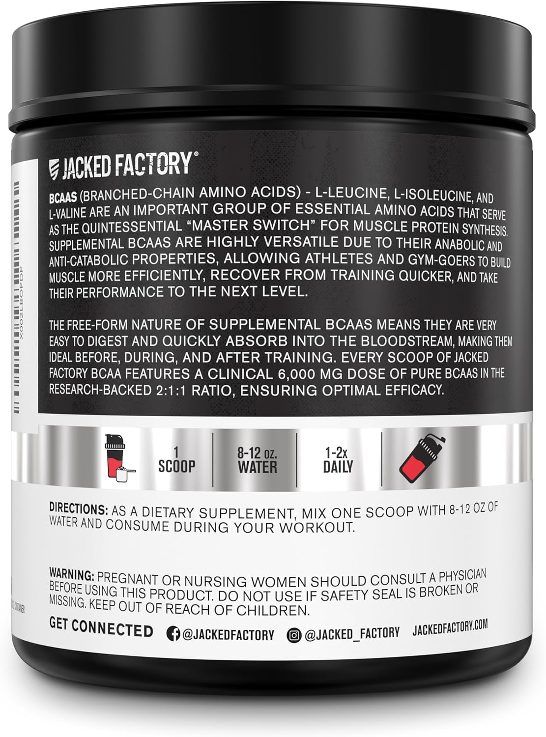 Fermented BCAA Powder - 6g Essential Amino Acid Supplement for Muscle Recovery, Strength, Growth - Fruit Punch, 30 Servings