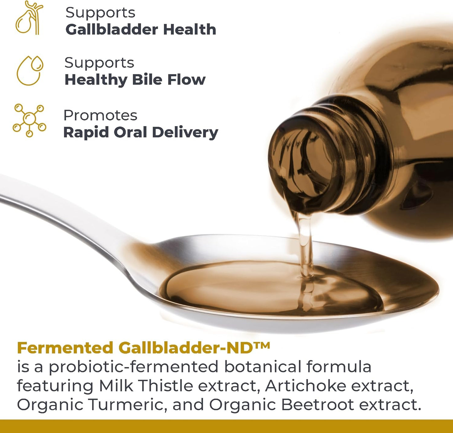 Fermented Gallbladder-ND Probiotics - Supports Gallbladder Health - Vegan Formula with Artichoke, Beetroot & Milk Thistle Extracts - 8 fl oz