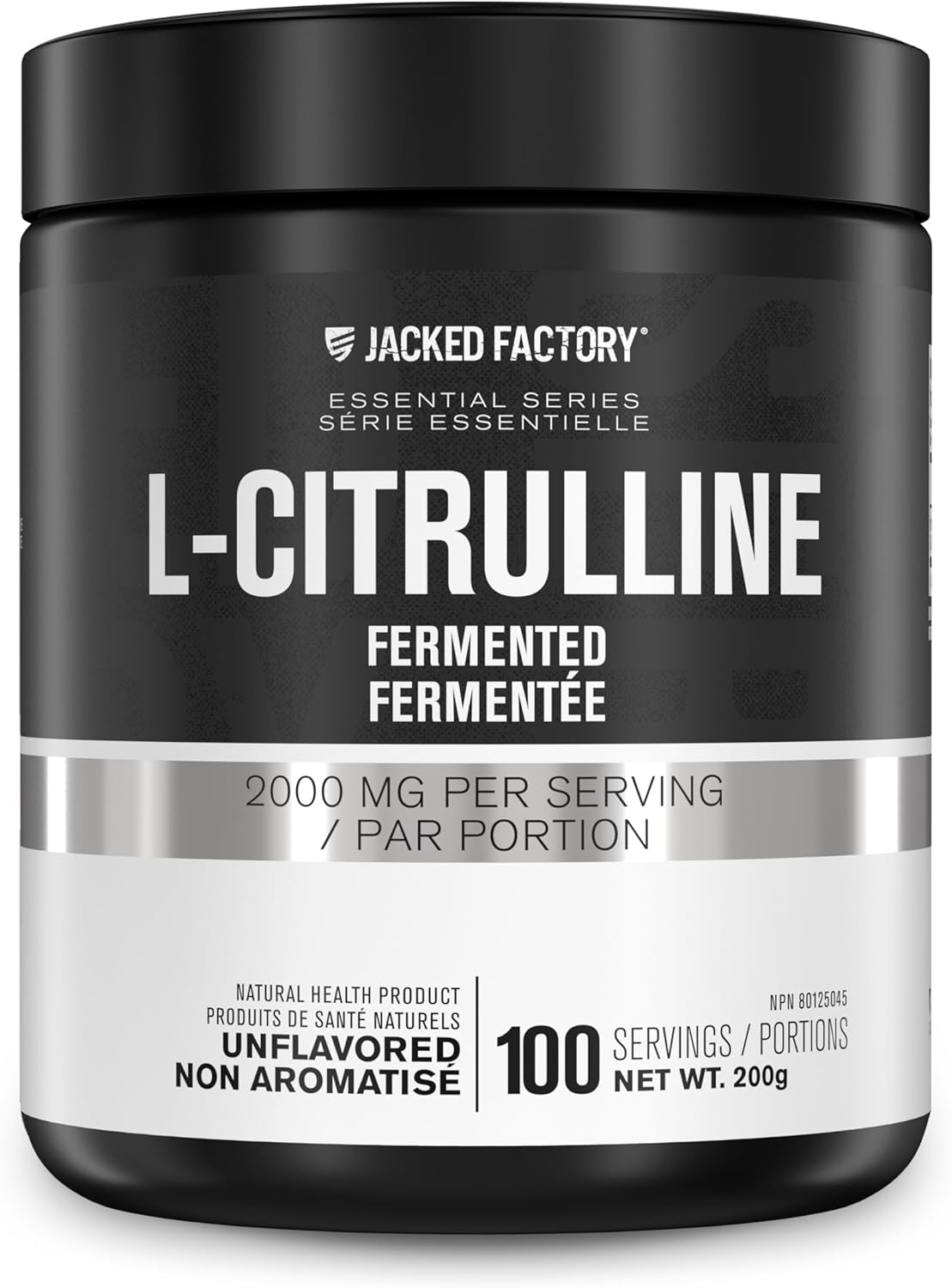 Fermented L-Citrulline Powder by Jacked Factory - Nitric Oxide Booster for Enhanced Blood Flow, Strength, & Endurance - 100 Servings, Unflavored