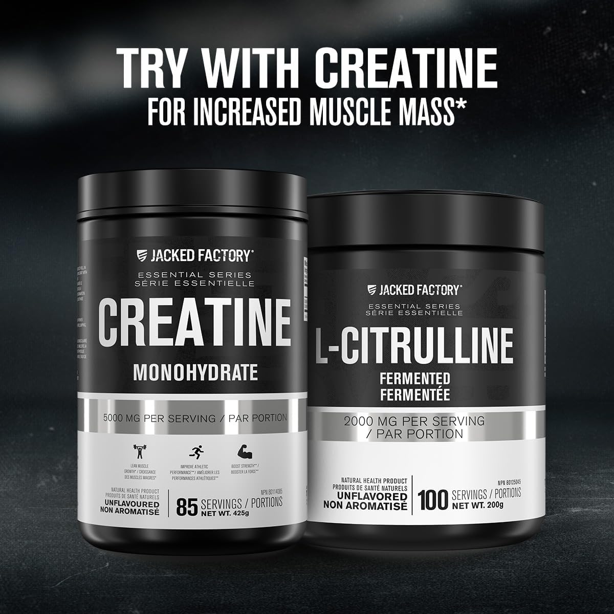Fermented L-Citrulline Powder by Jacked Factory - Nitric Oxide Booster for Enhanced Blood Flow, Strength, & Endurance - 100 Servings, Unflavored