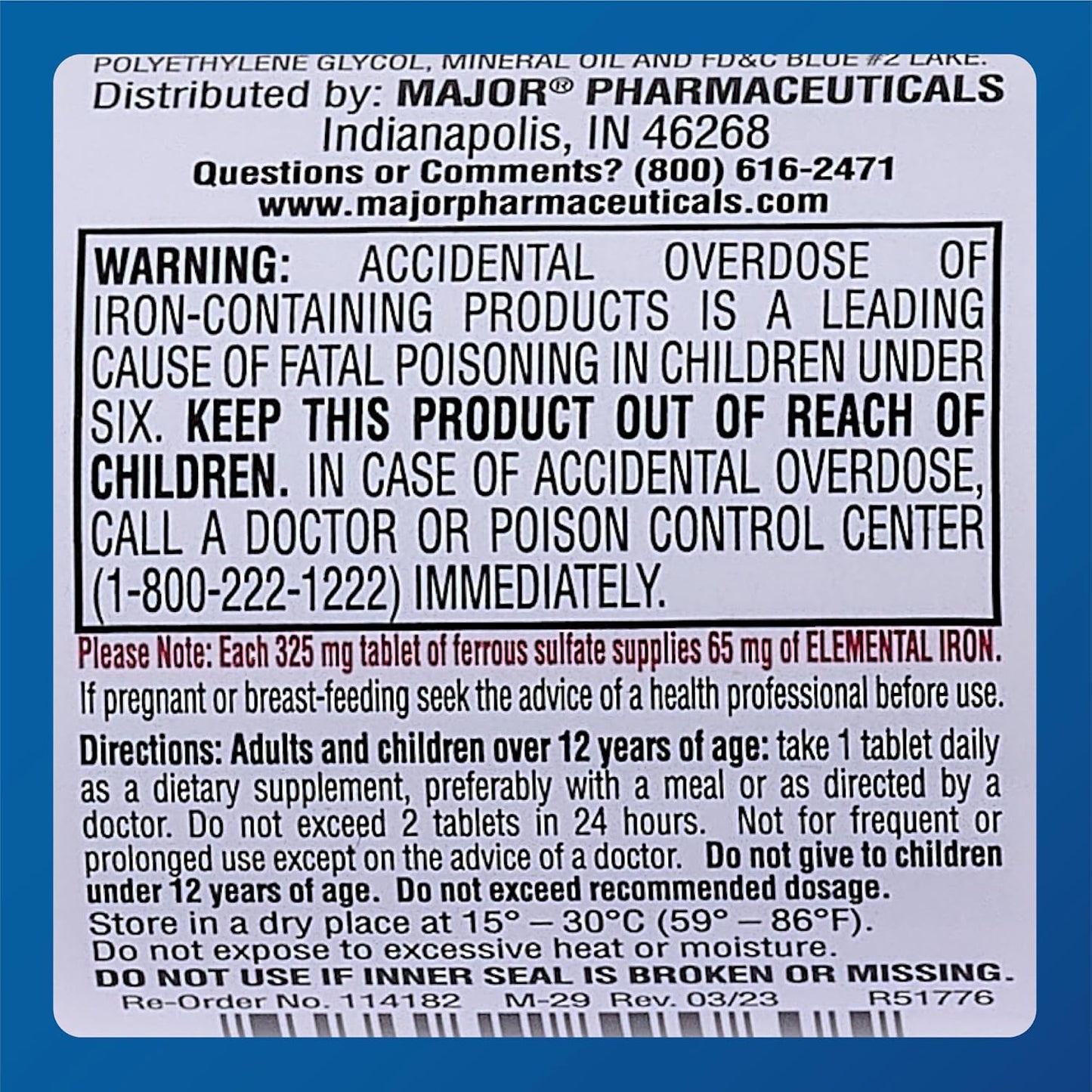 FeroSul Ferrous Sulfate 325mg Tablets Iron Supplement for Women and Men Easy-to-Swallow Coated Tablets Red 400 Tablets