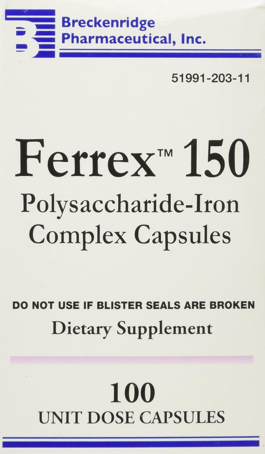 Ferrex-150 Capsules 150mg - Pack of 100 Tablets