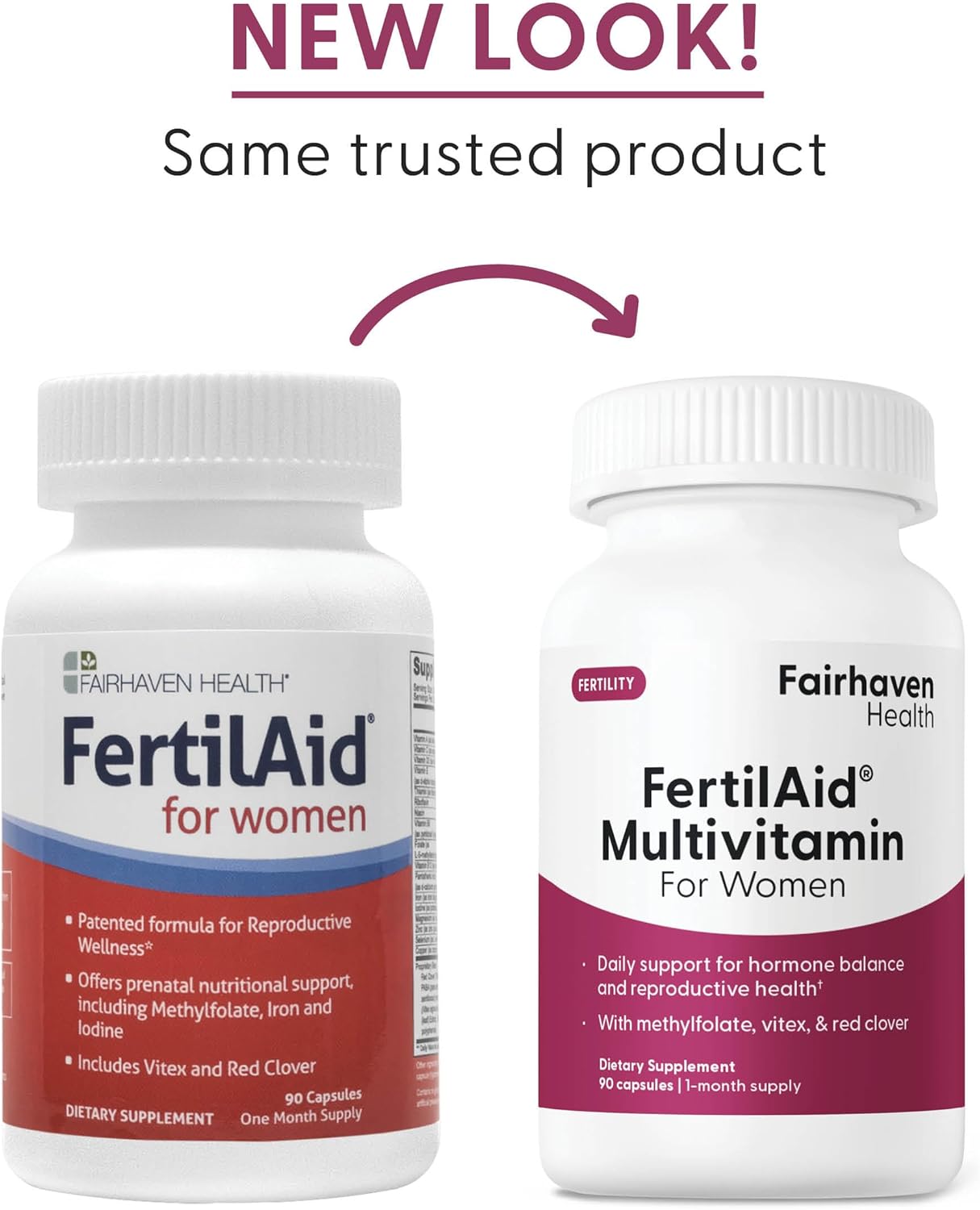 FertilAid for Women: Natural Fertility Supplement with Vitex & Prenatal Multivitamin