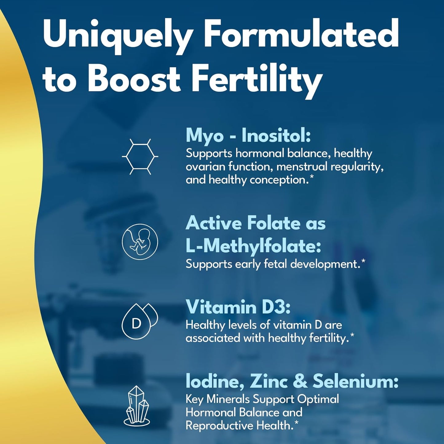 Fertility Gummies for Women with Myo Inositol, Ashwagandha, Turmeric, Folate - Hormone Balance Support - 90 ct Cherry Flavor