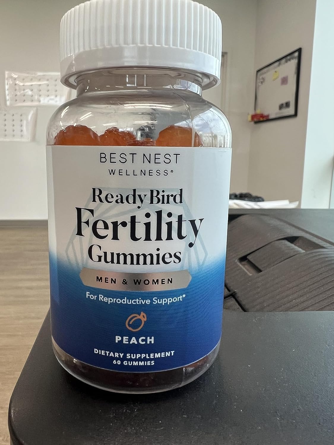 Fertility Gummies with Methylated Vitamins for Conception Support, Coenzyme Q10 & Peach Flavor - 60 Gummies