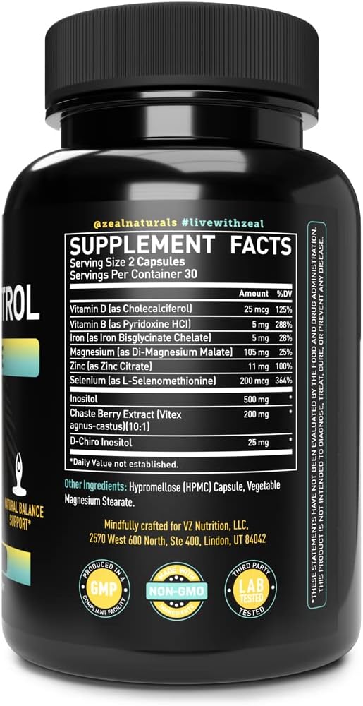 Fertility & Hormone Balance Support Supplement | Véla Vela Cleanse Capsules with Inositol, Vitex Berry, Vitamin B, and Zinc | 60 Count | Non-GMO & Third Party Tested