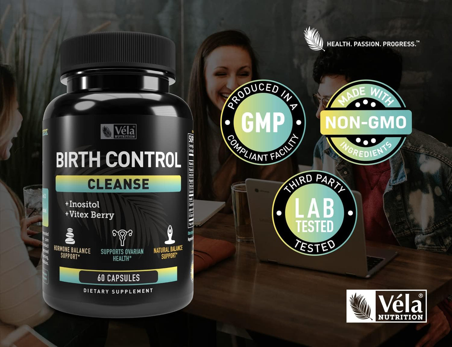 Fertility & Hormone Balance Support Supplement | Véla Vela Cleanse Capsules with Inositol, Vitex Berry, Vitamin B, and Zinc | 60 Count | Non-GMO & Third Party Tested