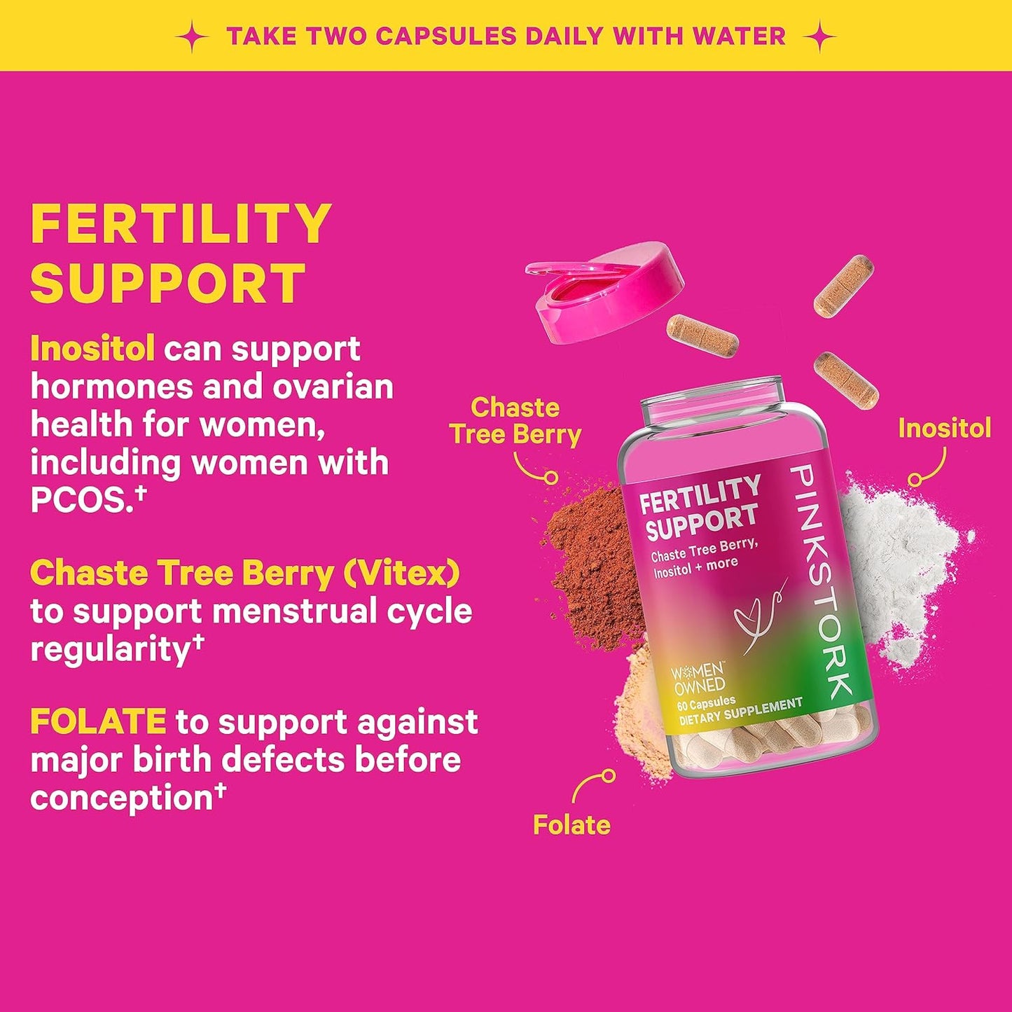 Fertility Supplement & Birth Control Cleanse for Women - Hormone Balance with Vitex, Inositol, Folate, Ashwagandha - 2 Pack