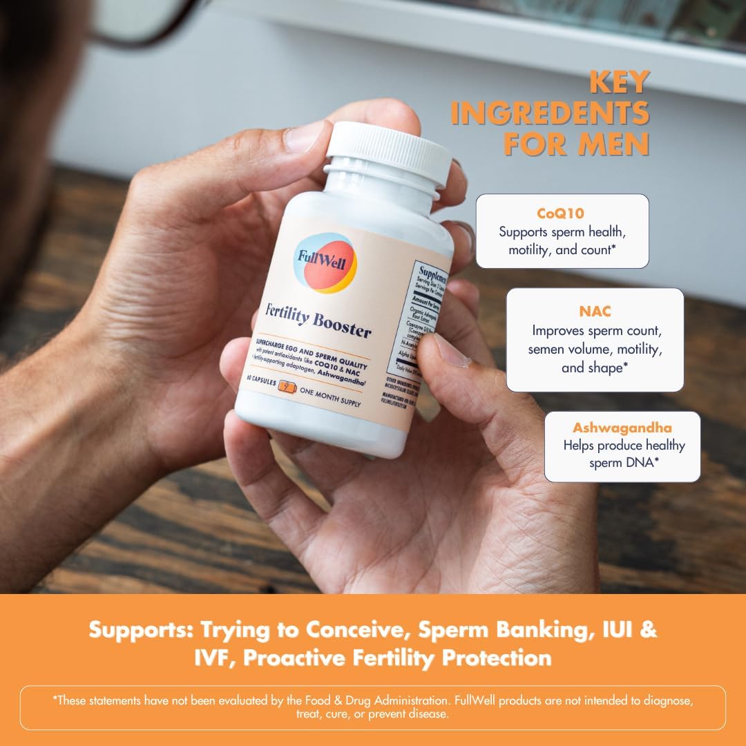 Fertility Support Supplement for Men & Women | Improve Egg Quality, Sperm Motility & Strength | Dietitian-Formulated with Ashwagandha, CoQ10 & NAC | 30 Servings