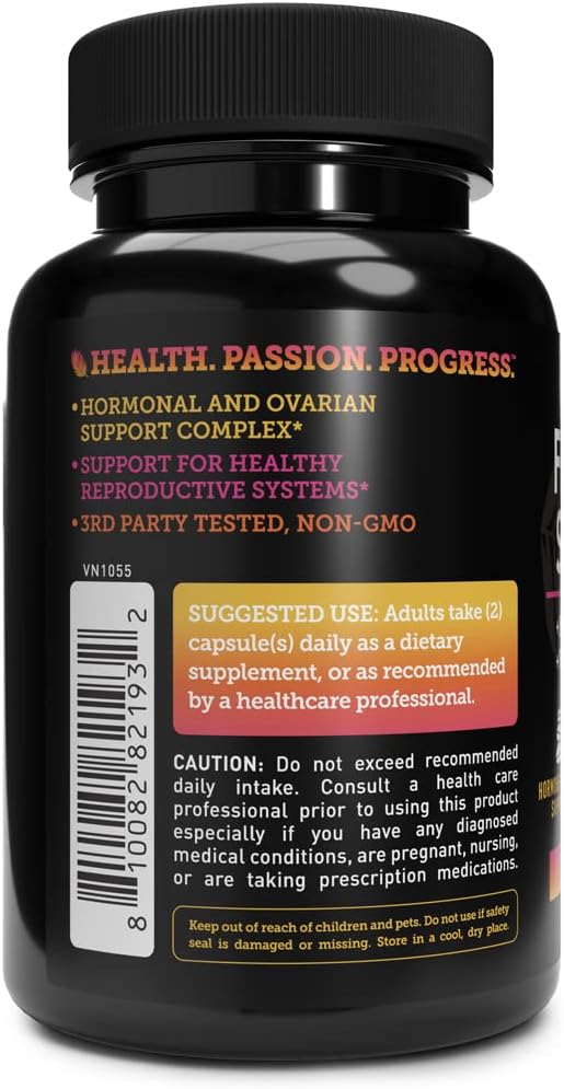 Fertility Support Supplement with Myo & D-Chiro Inositol, Vitex Berry - Reproductive & Hormonal Complex - 60 Capsules