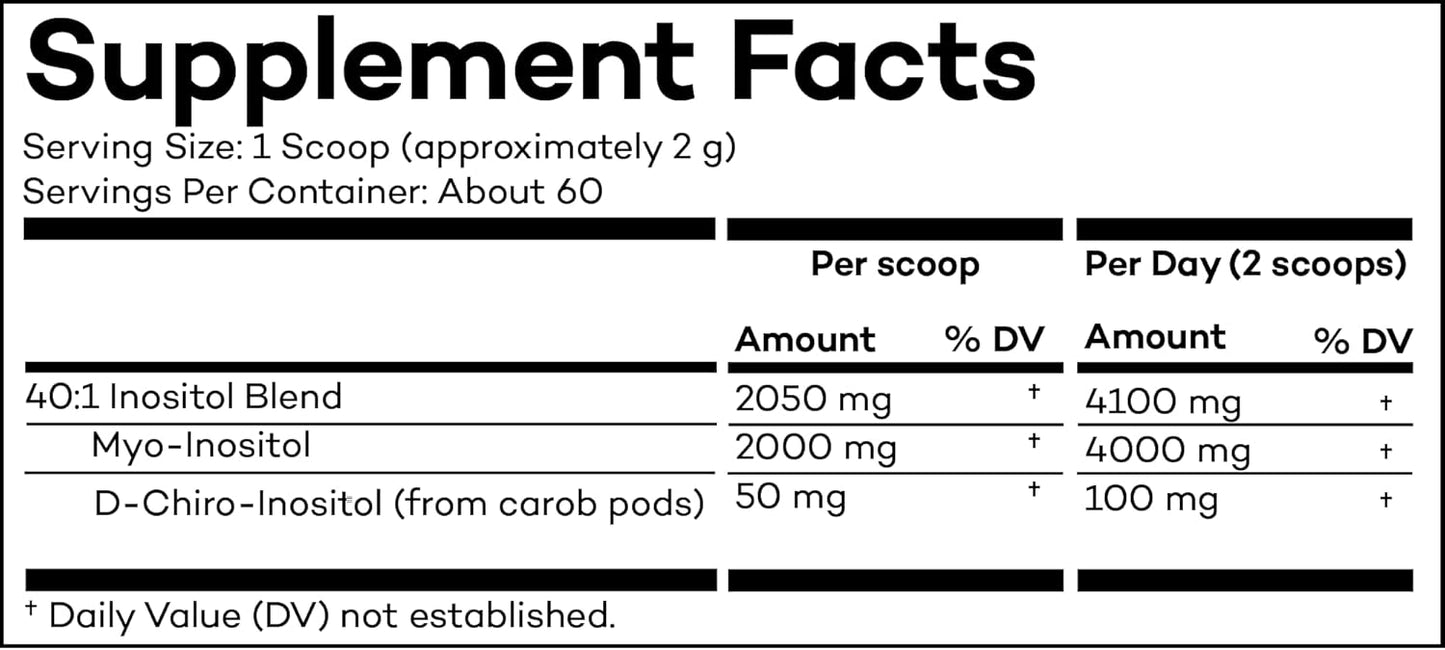 Fertility Support Supplement with Myo & D-Chiro Inositol in 40:1 Ratio - 60 Servings