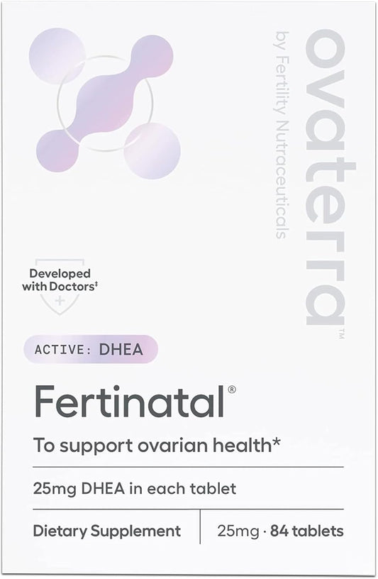 Fertinatal Ovaterra Micronized DHEA Supplement - 25mg Capsules for Women's Fertility (84ct)