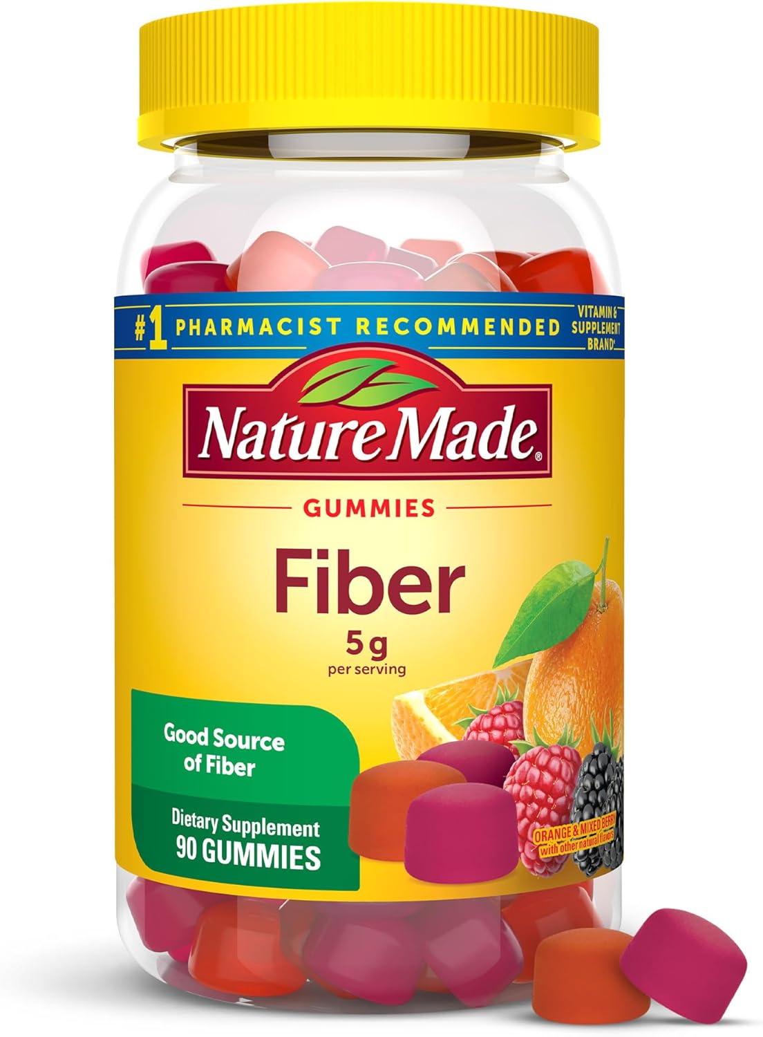 Fiber Gummies - 5g per Serving, Digestive Health Support - 90 Gummies