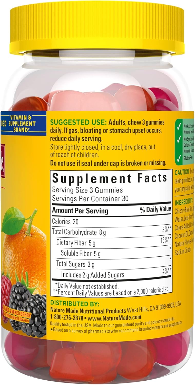 Fiber Gummies - 5g per Serving, Digestive Health Support - 90 Gummies