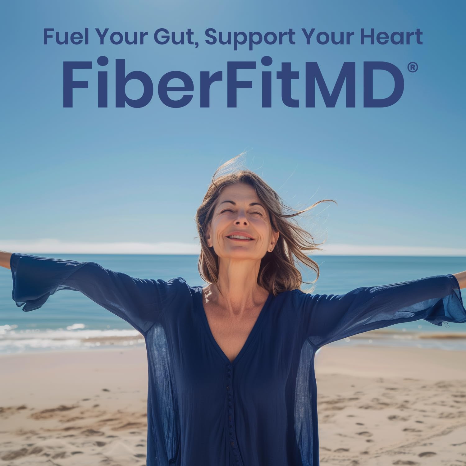FiberFitMD by 1MD Nutrition: High Fiber Powder for Digestive & Cardiovascular Health - 20 Day Supply - Women & Men's Health Supplement