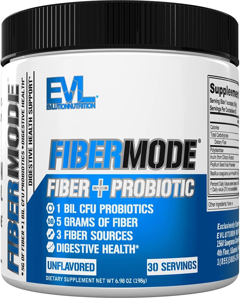 FiberMode Probiotic Powder: 5g Fiber + 1bil CFU Probiotics - Digestive & Immune Support - Gluten Free & Vegan - 30 Servings
