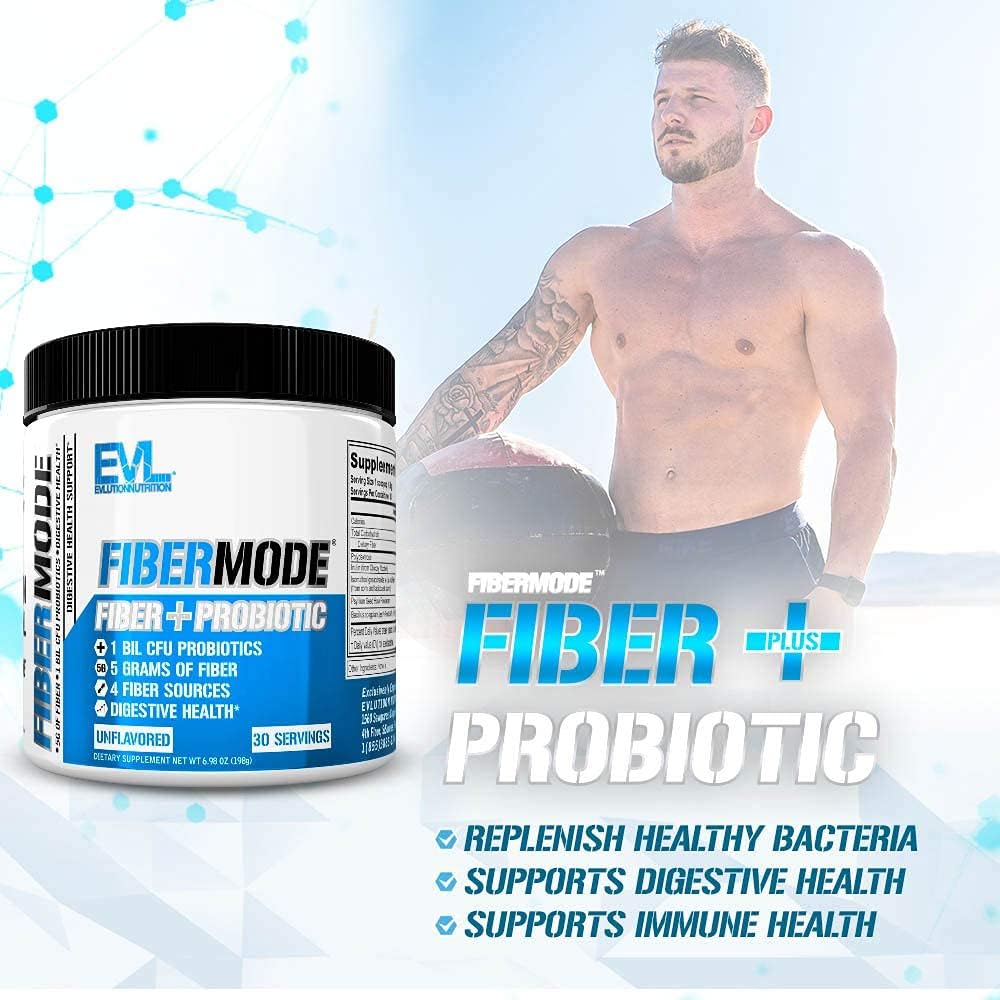 FiberMode Probiotic Powder: 5g Fiber + 1bil CFU Probiotics - Digestive & Immune Support - Gluten Free & Vegan - 30 Servings