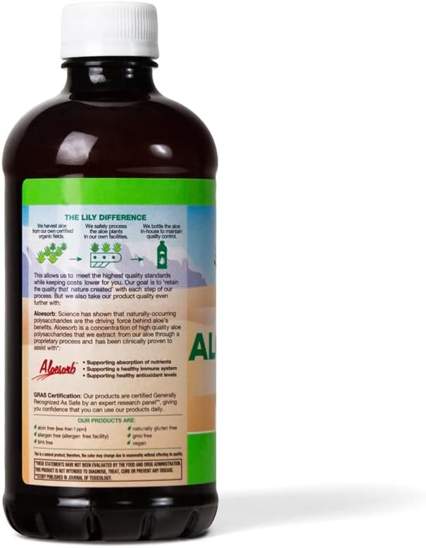 Filtered Inner Fillet Aloe Vera Gel Drink - Thick Consistency, Natural Vitamins, Digestive Enzymes for Gut Health, Skin Wellness - 32 Fl Oz