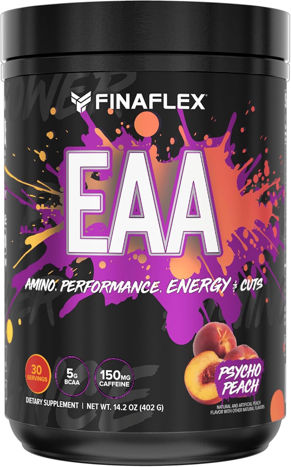 FINAFLEX EAA Hardcore, Psycho Peach - 14.2 oz - Performance Boost with BCAAs, L-Glutamine, L-Arginine - 30 Servings