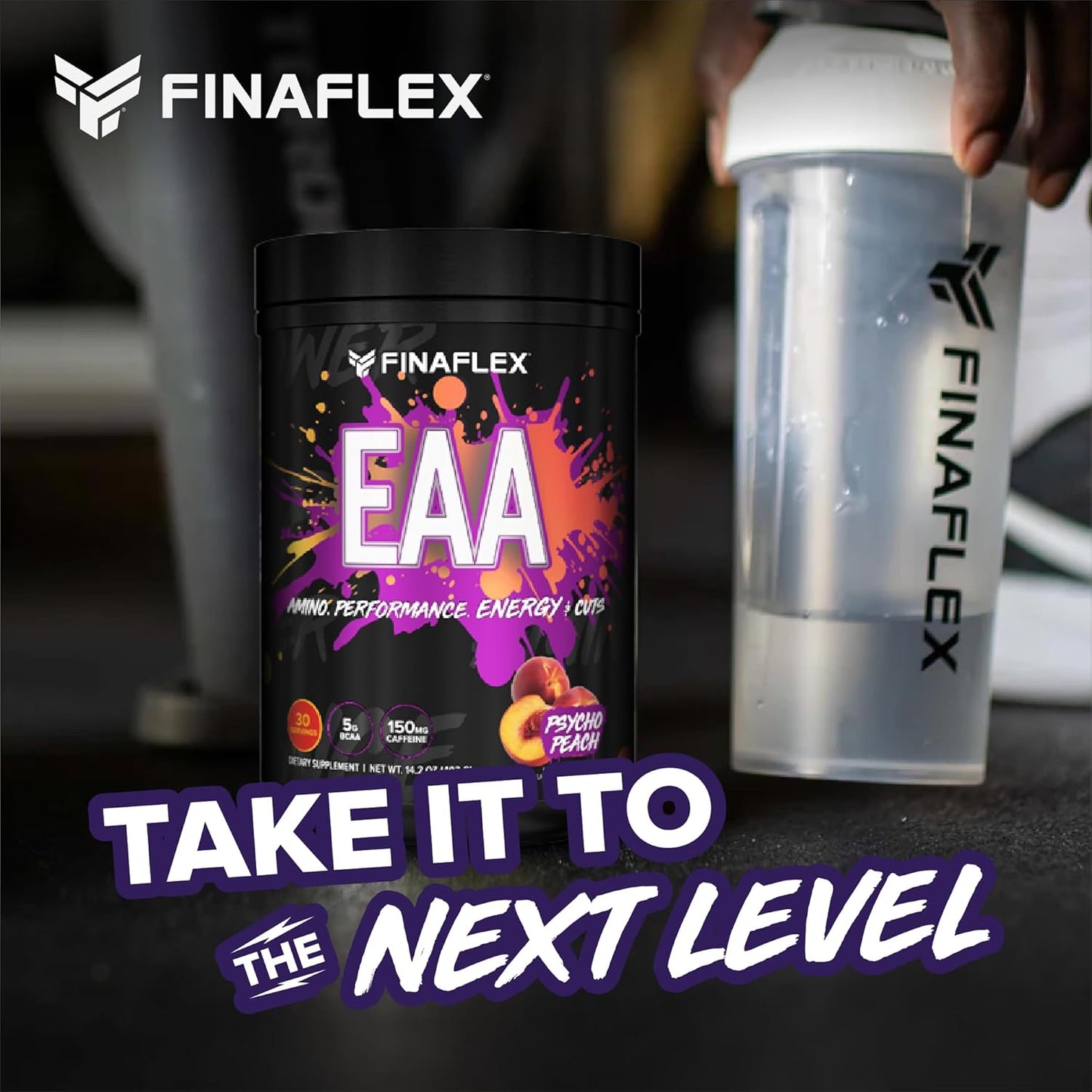 FINAFLEX EAA Hardcore, Psycho Peach - 14.2 oz - Performance Boost with BCAAs, L-Glutamine, L-Arginine - 30 Servings