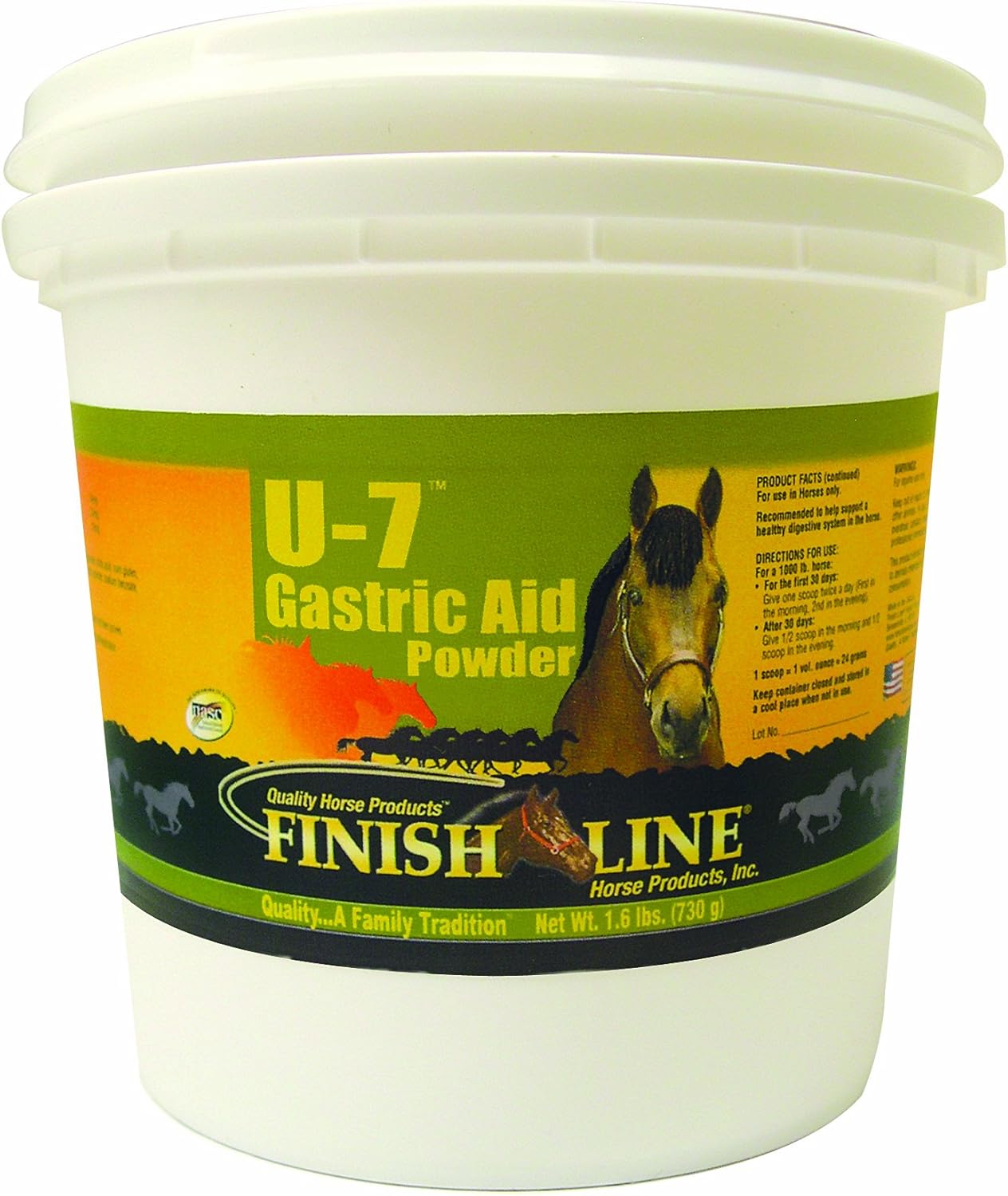 Finish Line Horse Products U-7 Powder for Equine Digestive Health and Ulcer Prevention