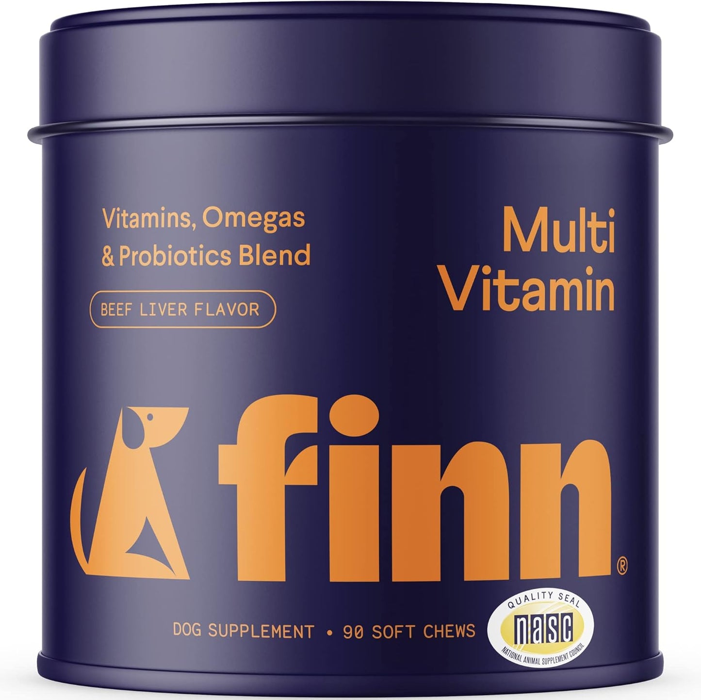Finn All-in-1 Dog Multivitamin Soft Chews - Probiotics, Omega-3s, Glucosamine for Gut & Immune Health, Joint & Heart Support | 90 Chews