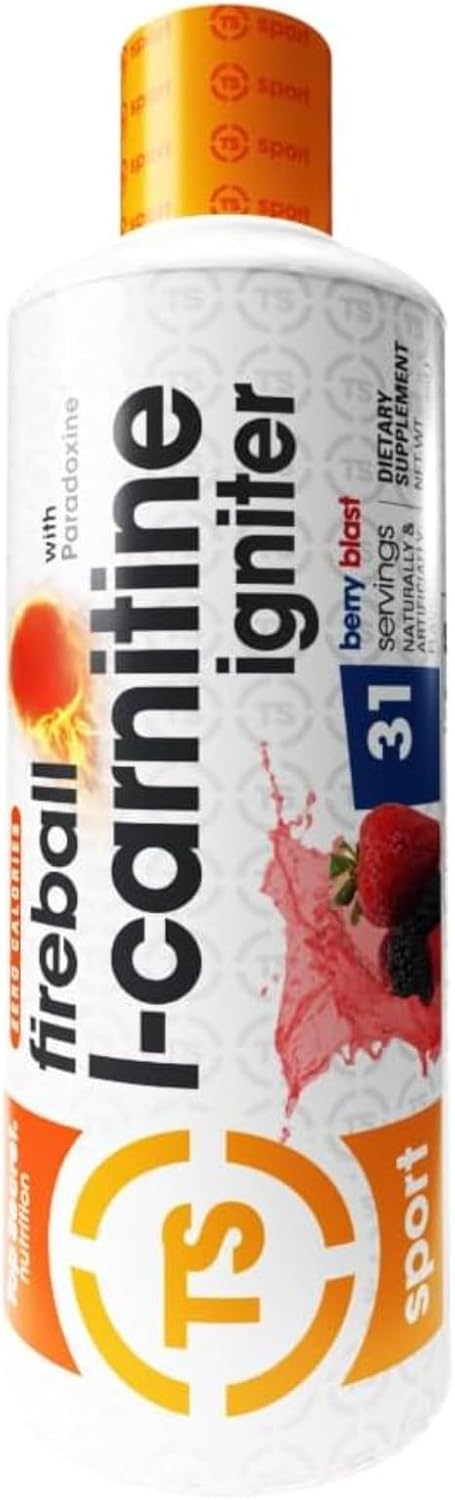 Fireball L-Carnitine Liquid Supplement with Paradoxine - Berry Blast Flavor - 16 Ounce Bottle