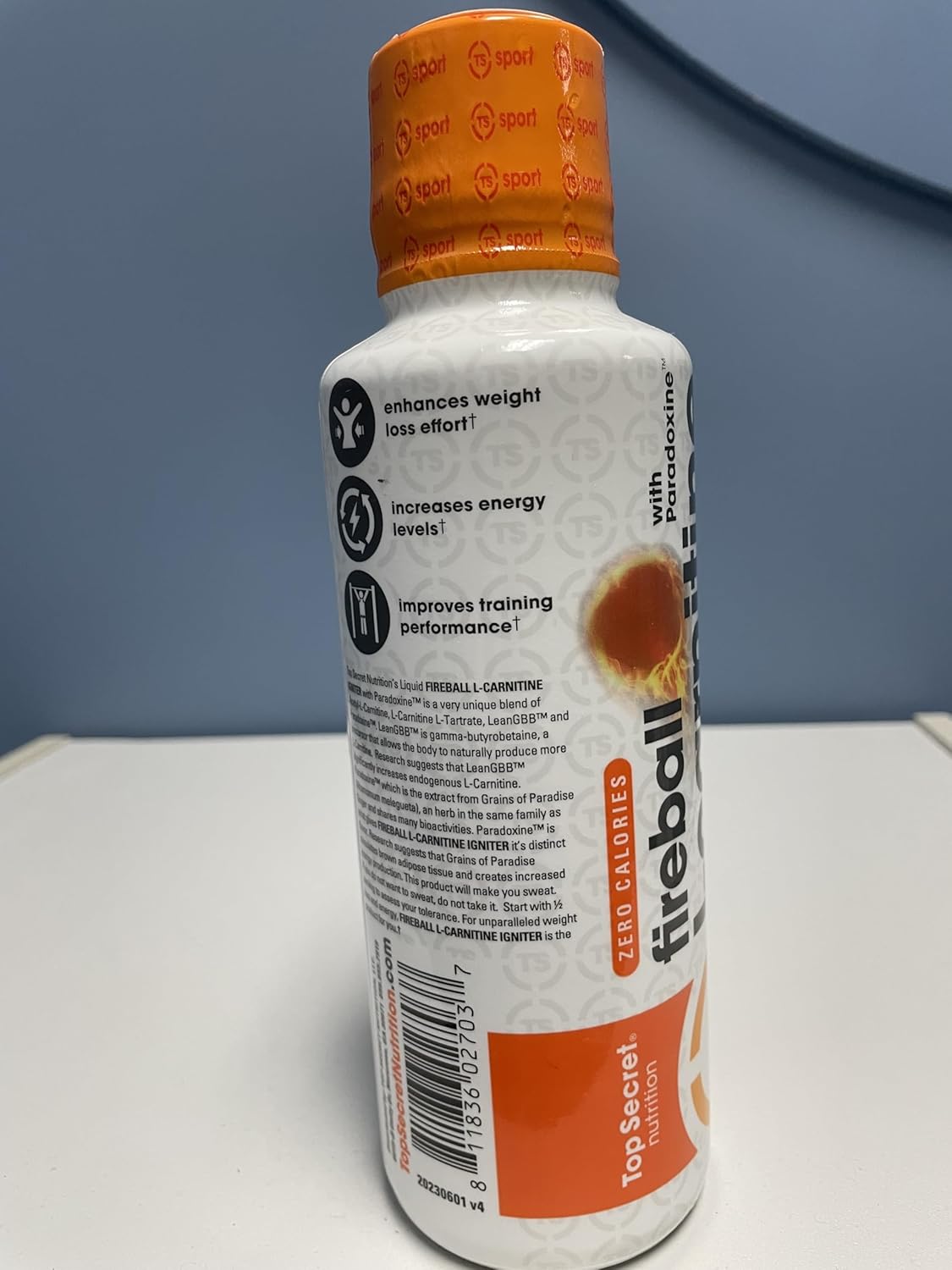 Fireball L-Carnitine Liquid Supplement with Paradoxine - Berry Blast Flavor - 16 Ounce Bottle