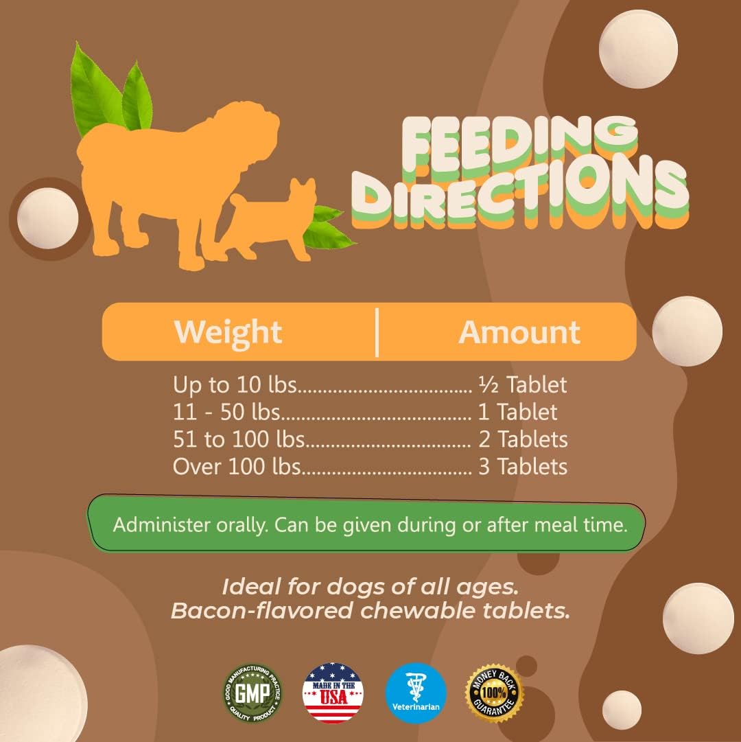 Fish Oil Skin and Coat Supplement for Dogs & Cats - Vitamins & Omega 3 for Itch Relief, Shedding & Allergy Treatment - 90 Tabs