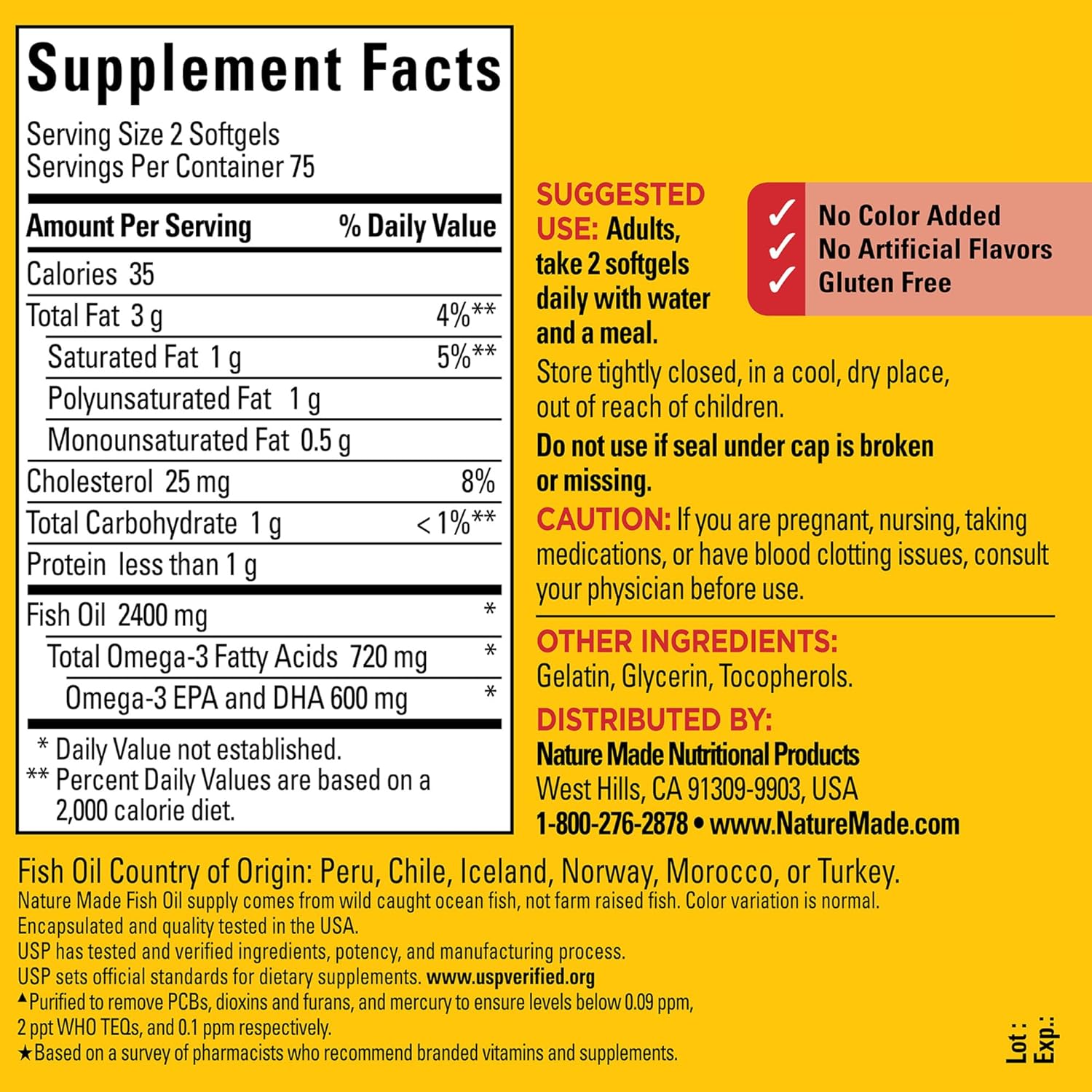 Fish Oil Supplements for Heart Health - 1200 mg Omega 3 Softgels, 150 Count