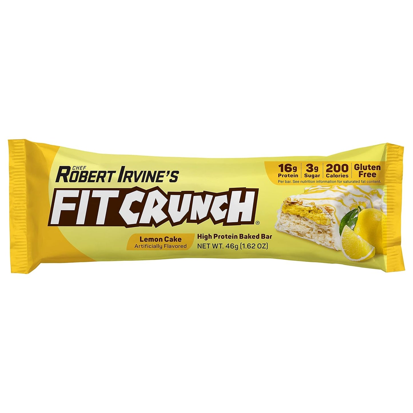 Fit Crunch Snack Size Protein Bars - 6-Layer Baked Bar with Soft Cake Core, Low Sugar (9 Bars, Lemon Cake)