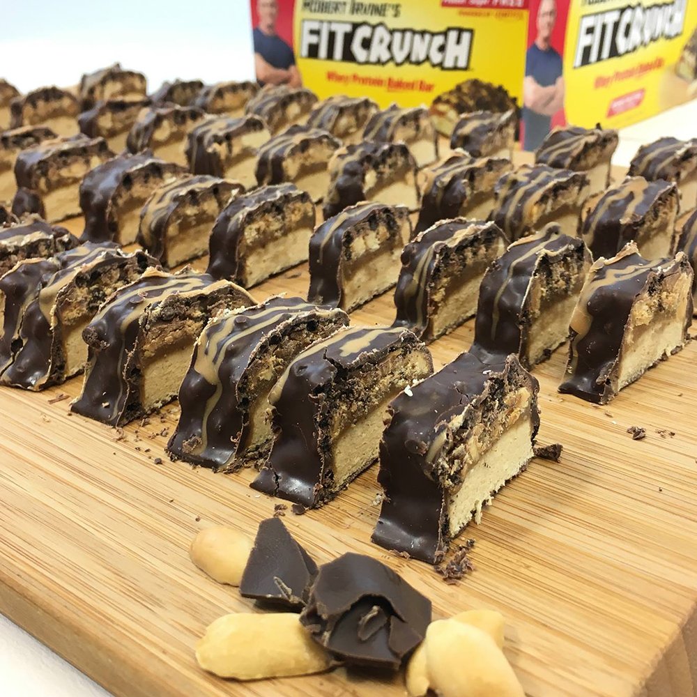 Fit Crunch Snack Size Protein Bars - 6-Layer Baked Bar with Soft Cake Core, 3g Sugar (18 Bars, Peanut Butter)
