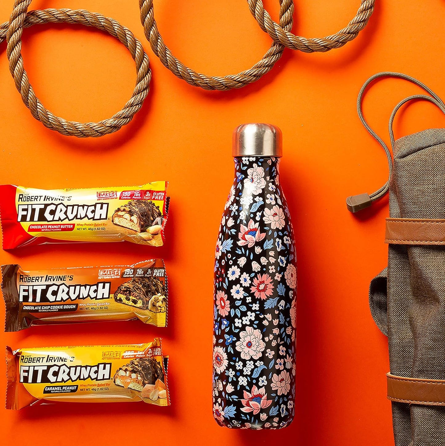 Fit Crunch Snack Size Protein Bars by Robert Irvine - 6-Layer Baked Bar, Low Sugar, Gluten Free, Soft Cake Core - Chocolate Peanut Butter Flavor (18 Bars)