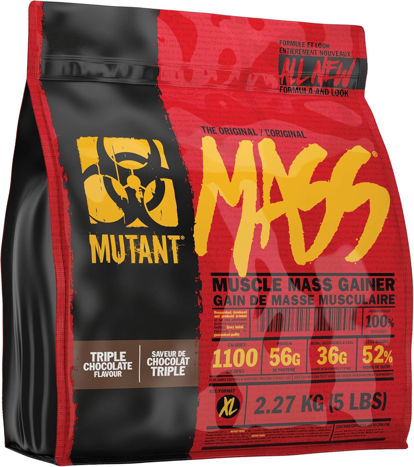Fit Foods Mutant Mass Weight Gainer Protein Powder, Triple Chocolate Flavor, 2.2 kg Size