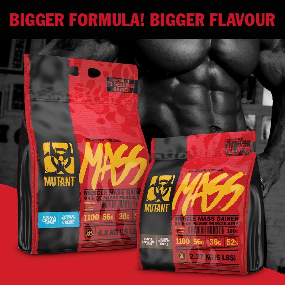 Fit Foods Mutant Mass Weight Gainer Protein Powder, Triple Chocolate Flavor, 2.2 kg Size