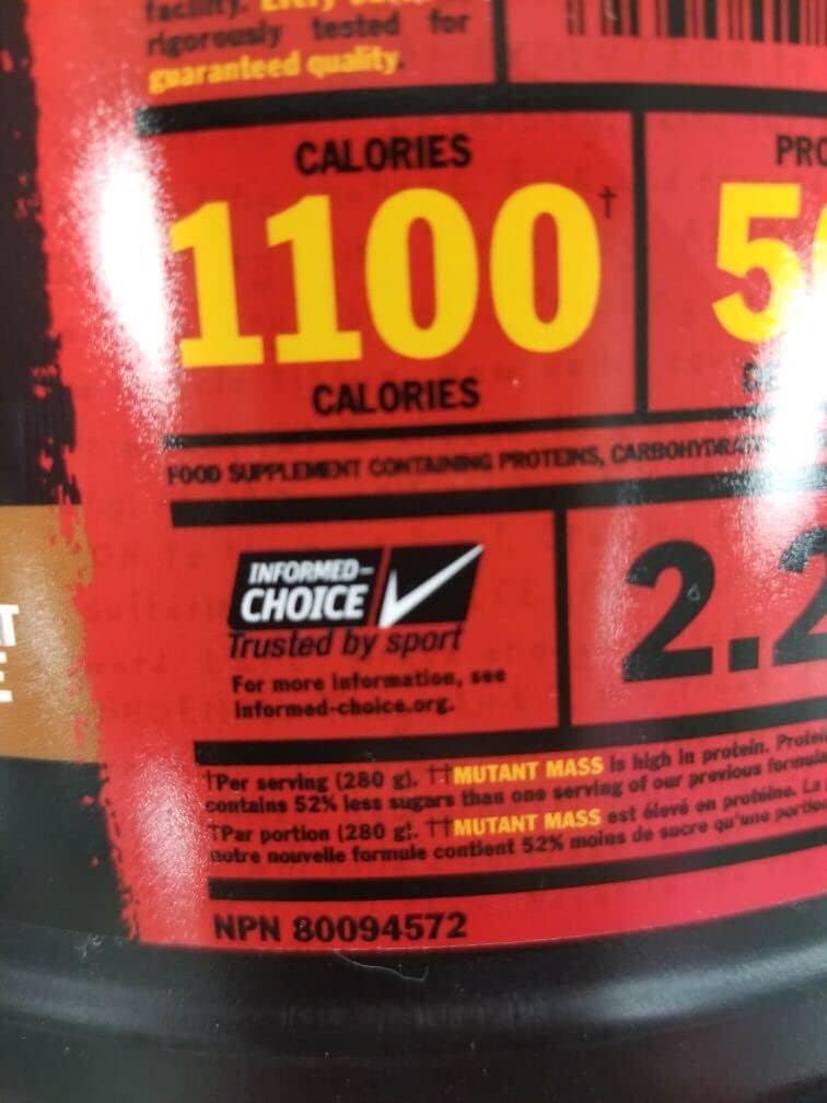Fit Foods Mutant Mass Weight Gainer Protein Powder, Triple Chocolate Flavor, 2.2 kg Size