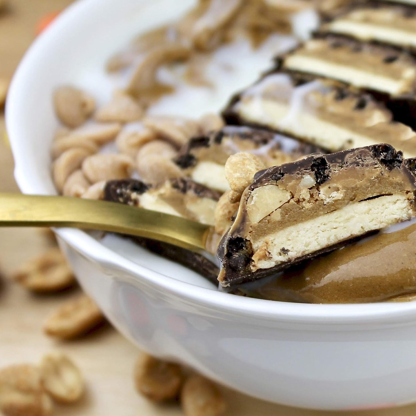 FITCRUNCH Peanut Butter Protein Bars - 6-Layer Baked Bar with Soft Cake Core, 6g Sugar, Gluten Free (12 Bars)
