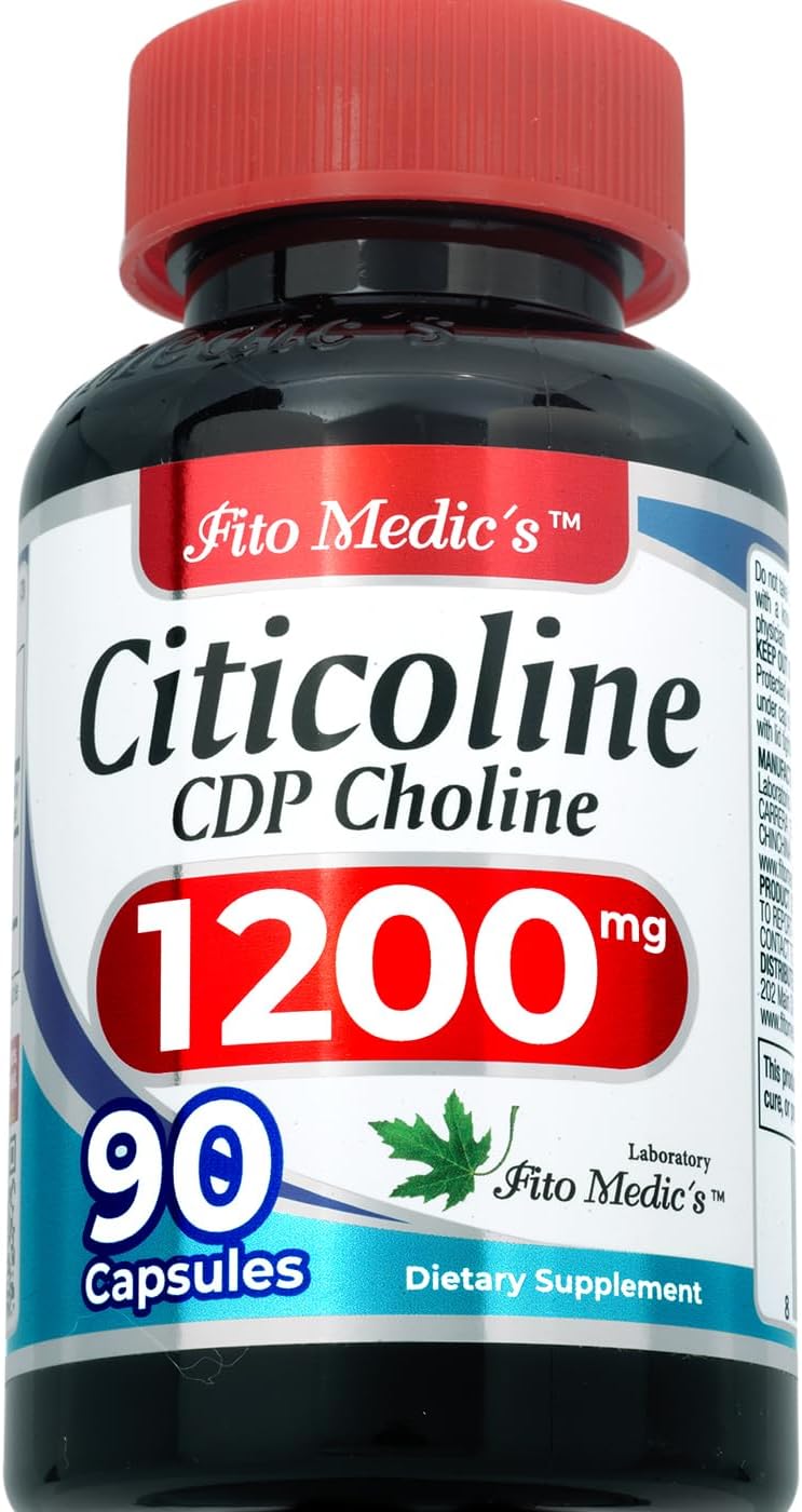 FITO MEDIC'S Lab Choline Supplements 1200mg 90 Caps - Citicoline CDP Choline Ultra High Absorption