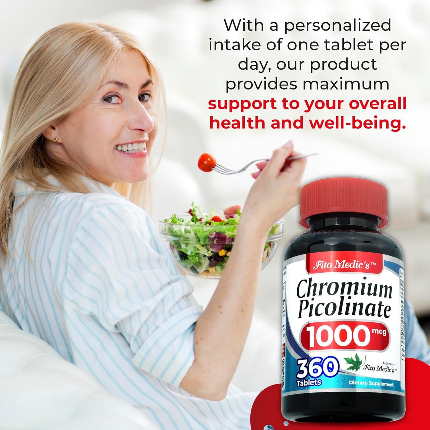 FITO MEDIC'S Lab Chromium Picolinate 1000mcg Supplement - 360 Tablets for Ultra High Absorption