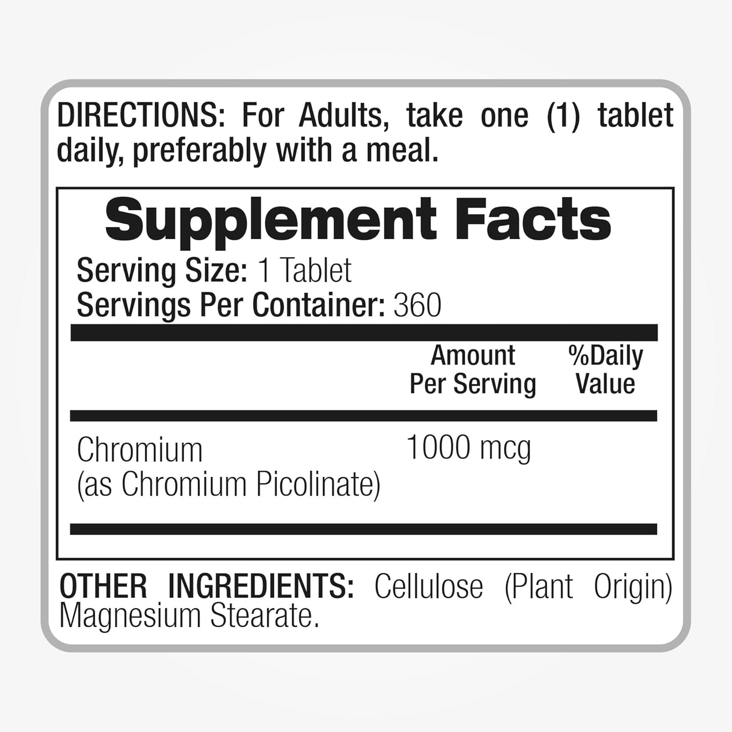 FITO MEDIC'S Lab Chromium Picolinate 1000mcg Supplement - 360 Tablets for Ultra High Absorption